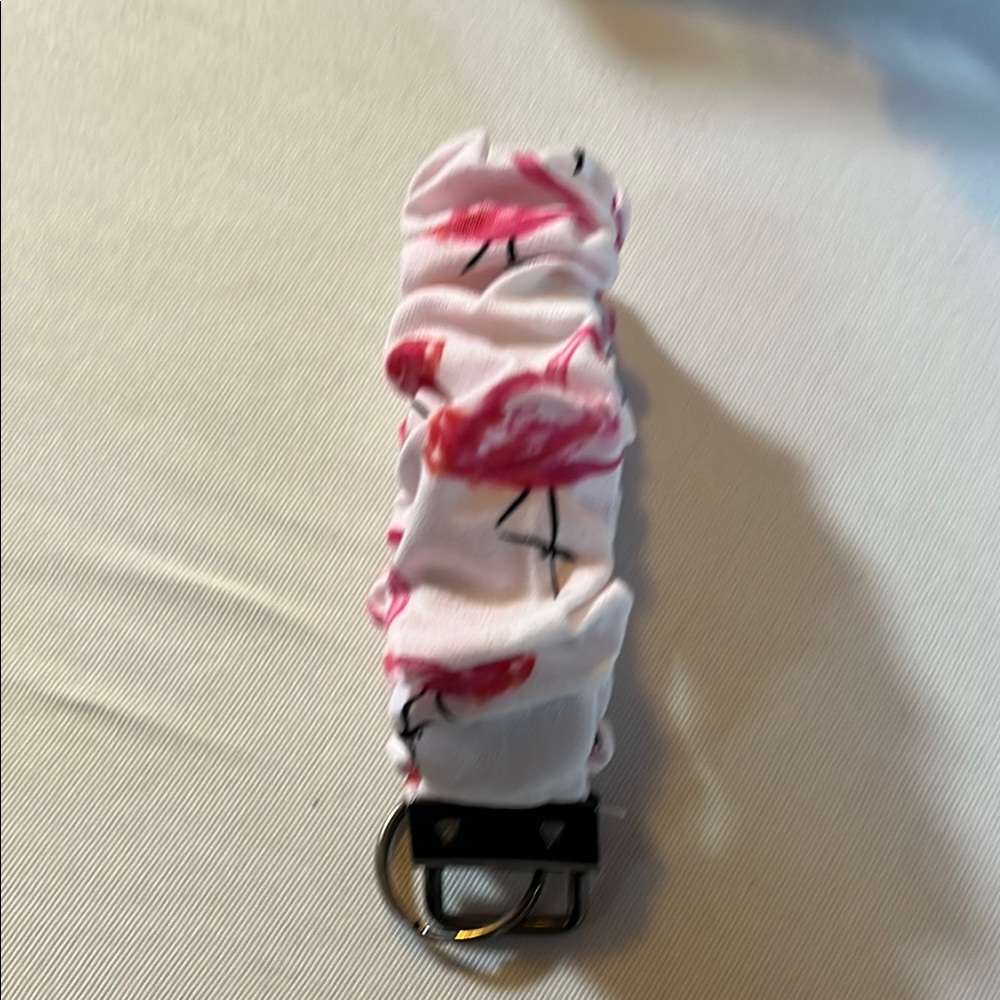 Pink Flamingo Wristlet Keychain holder